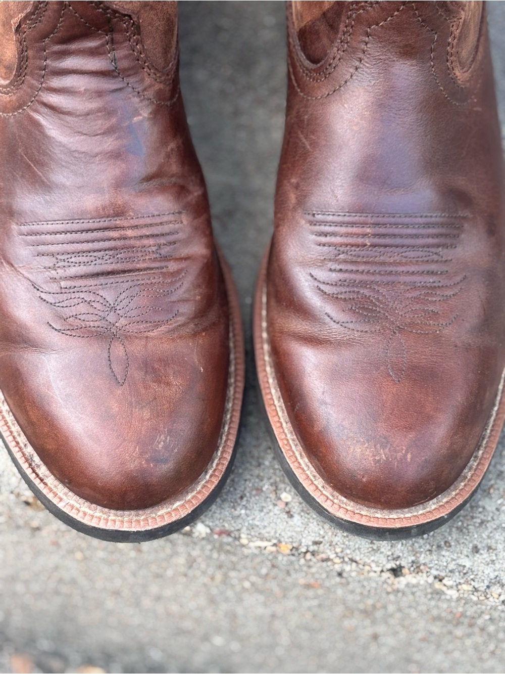 Justin Boots Brown blue Western Leather Pull On Embroidered Men's 10D Cowboy - Picture 6 of 10